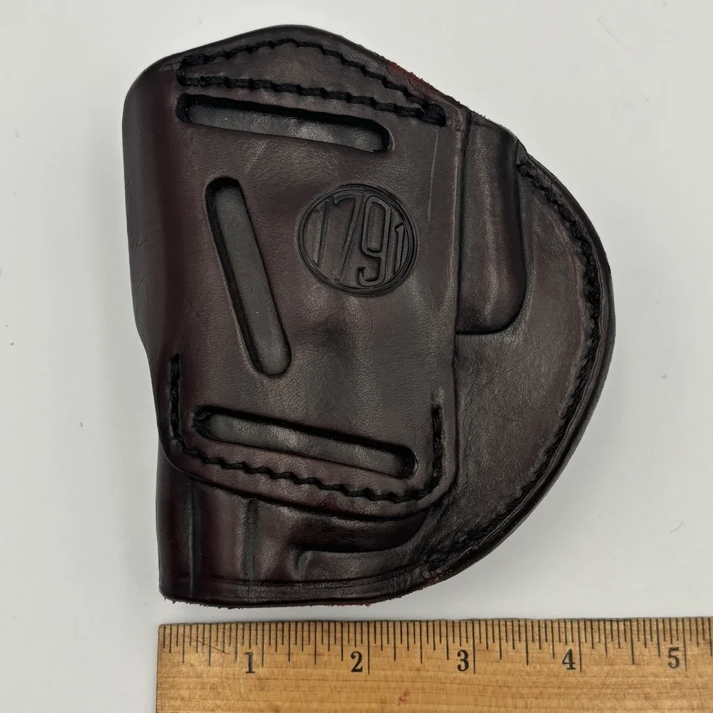 1791 Leather Holster 4-Way IWB OWB Right Hand Unknown Fit Size Dark Brown - Picture 2 of 12